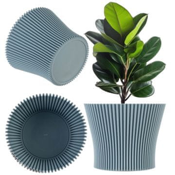 KADAX Cvetlični lonec z pokrovom 19 cm, plastičen, zeleni
