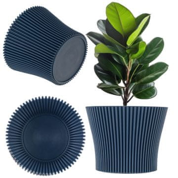 KADAX Cvetlični lonec, temno moder, premer 15 cm, plastičen