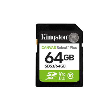 Kingston Canvas Select Plus SPOMINSKA KARTICA 64GB 4K velikost SDHC 100MB/s