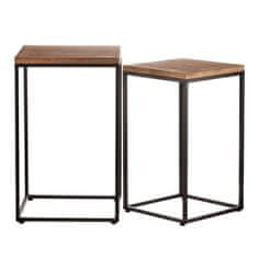 Autronic Stojalo za rože Flower stand - metal, wooden top, price for set of 2 pcs (FA23-027)