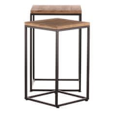 Autronic Stojalo za rože Flower stand - metal, wooden top, price for set of 2 pcs (FA23-027)
