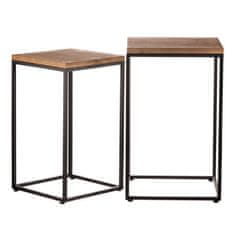 Autronic Stojalo za rože Flower stand - metal, wooden top, price for set of 2 pcs (FA23-027)