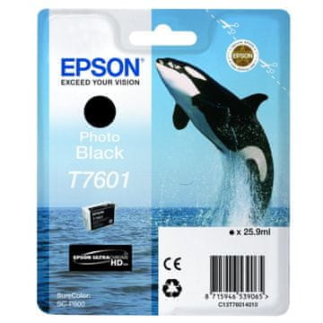 Epson T7601 HC foto črna, originalna kartuša