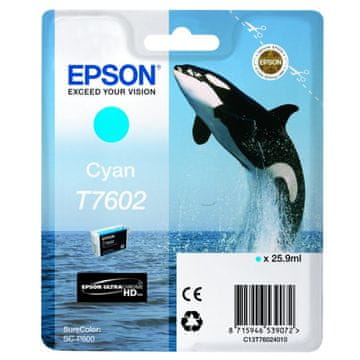 Epson T7602 HC modra, originalna kartuša