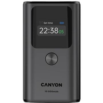 Canyon OnPower 130 TFT powerbank, 10000 mAh, temno siva (CNS-CPB130DG)
