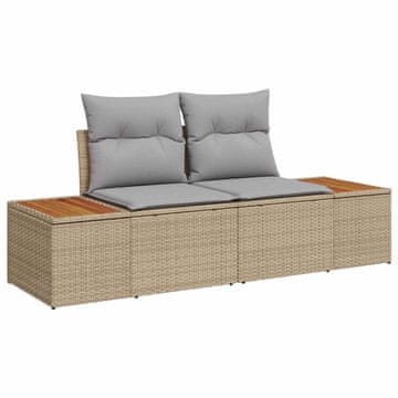 Vidaxl Vrtni kavč Bež 184 x 62 x 85cm poli ratan