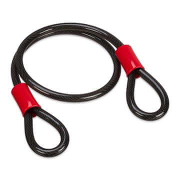 Northix Varnostni jekleni kabel z zanko 10 mm 1.8 m črn