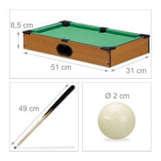 Northix Mini biljardna miza s 16 žogicami in 2 palicama