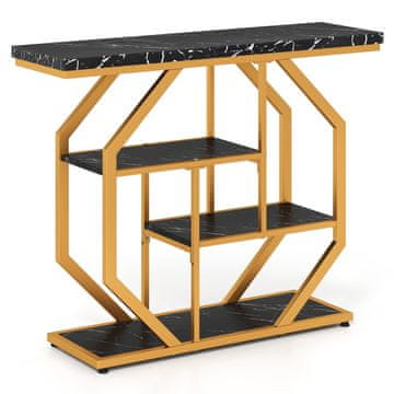 Northix Konzolna miza 100 cm s 4 nivoji marmornim videzom