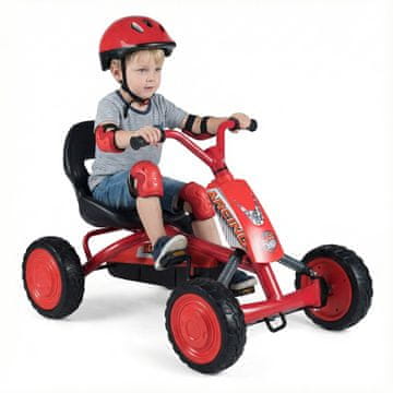 Northix Otroški gokart s pedali nastavljiv sedež rdeč 30 kg