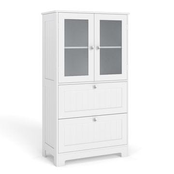 Northix Kopalniška omarica z 2 predaloma steklo MDF 60x30x108 cm