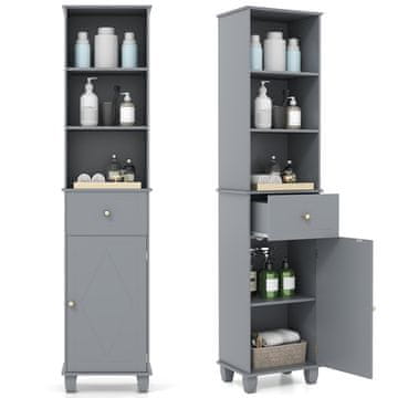 Northix Visoka kopalniška omarica siva MDF 40x30x172 cm