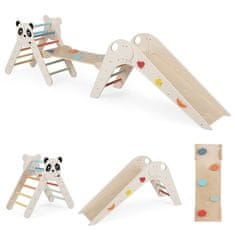 Northix Leseni Montessori plezalni komplet panda 3v1 bukev 50kg