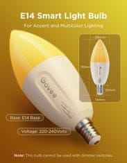 Govee RGBWW Smart LED Bulb E14 pametna LED žarnica, 450 lumnov, 2 kosa, 50 programov