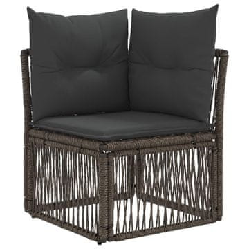 Vidaxl Kotna sofa Siva poli ratan