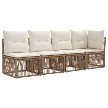 Vidaxl Sofa za 4 osebe z levo roko 4 szt. 4-Število sedežev Bež