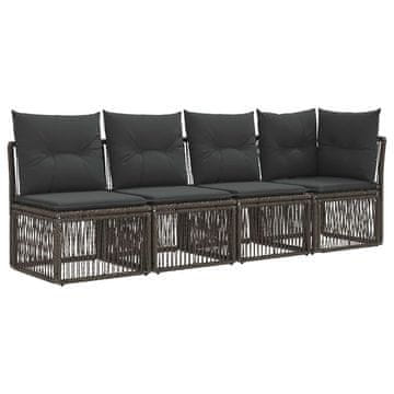 Vidaxl Sofa za 4 osebe z levo roko 4 szt. 4-Število sedežev Siva