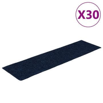Vidaxl Preproge za stopnice samolepilne 30 kosov 76x20 cm temno modre pravokotne