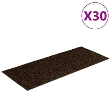 Vidaxl Preproge za stopnice samolepilne 30 kosov 60 x 25 cm rjave pravokotne