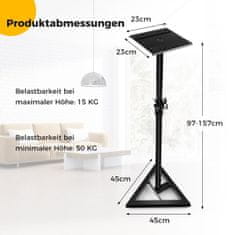 Northix Nastavljivo stojalo za zvočnike 97–157 cm črno 50 kg
