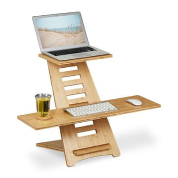 Northix Bambusova stoječa pisalna miza nastavljiva ergonomska
