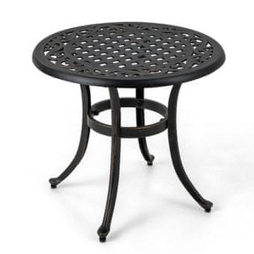 Northix Okrogla vrtna miza 60 cm liti aluminij 50 kg nastavljive noge