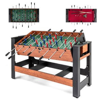 Northix Vrtljiva igralna miza 2v1 nogomet biljard 138 cm MDF