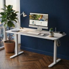 ANTEK TRADE 	Električna dvižna pisalna miza, nastavljiva po višini, spominski krmilnik, ergonomski standing-desk, bela, 160 cm