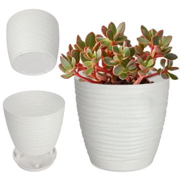 KADAX Cvetlični lonec 17 cm, okrogel, plastičen, bel