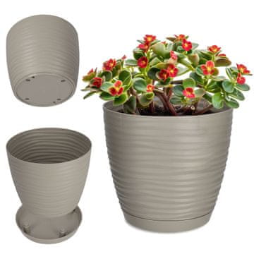 KADAX Cvetlični lonec 13 cm okrogel plastični siv