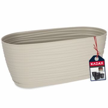 KADAX Cvetlični lonec s krožnikom 27 cm, plastičen, siva barva