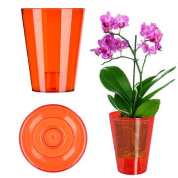 KADAX Cvetlični lonec za orhideje, plastičen, rdeč, 12 cm