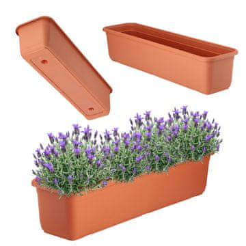KADAX Balkonski lonec 60 cm, terakota, za rože