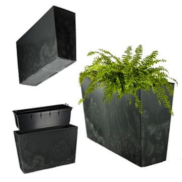 KADAX Visok cvetlični lonec z vložkom 19x56 cm, črn beton