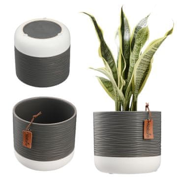 KADAX Okrogel keramični cvetlični lonec, 12 cm, siva