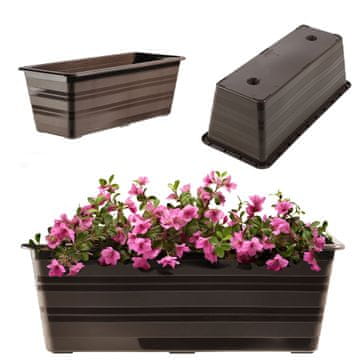 KADAX Balkonski lonček 40 cm, rjav, cvetlični lonček