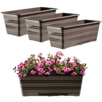 KADAX Balkonski cvetlični lonec 40 cm, paket 3 kosov