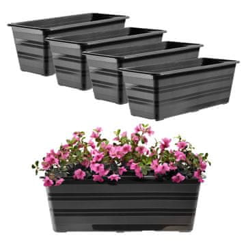 KADAX Balkonski cvetlični lonec, velik 40 cm, paket 4 kosi