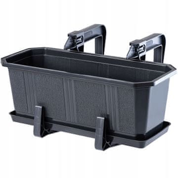 KADAX Balkonski cvetlični lonec 40 cm s stojalom in ročaji
