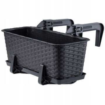 KADAX Balkonski cvetlični lonec s stojalom 40 cm in ročaji