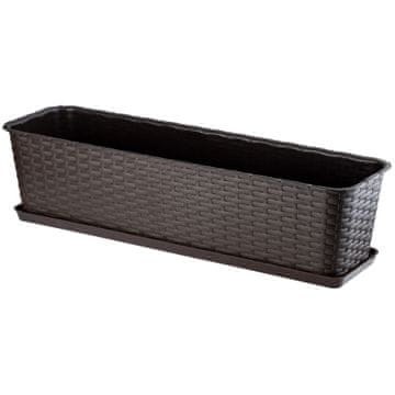 KADAX Balkonski cvetlični lonec 60 cm z rjavim stojalom