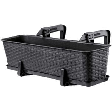 KADAX Balkonski lonček za rože 60 cm s stojalom in ročaji
