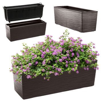 KADAX Balkonski lonček za rože z vložkom za ograjo 19 x 56 cm