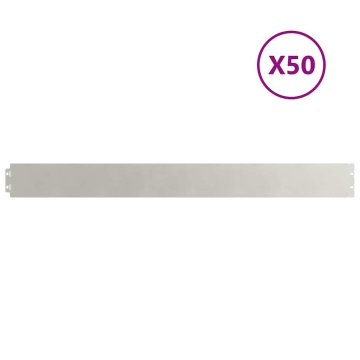 Vidaxl Robniki za trato 50 kosov 10x103 cm iz nerjavečega jekla