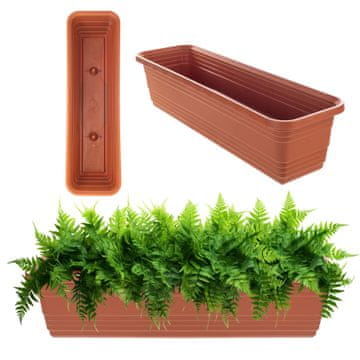 KADAX Balkonski cvetlični lonec 60 cm opečnato rdeč