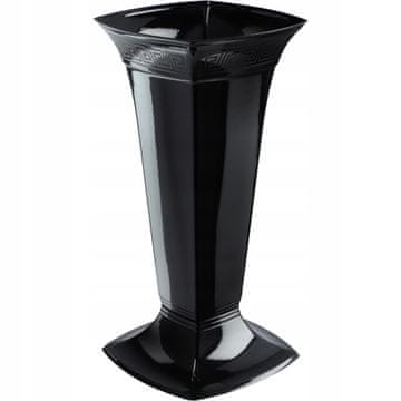 KADAX Vaza za nagrobnik, črna plastika, 39 cm, odporna proti zmrzali