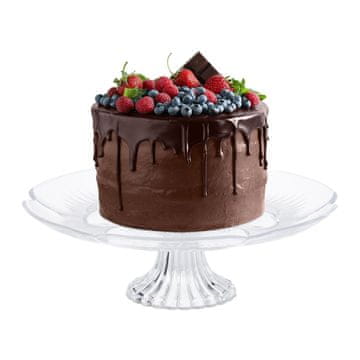 Northix Prozorno stojalo za torte iz akrila s cvetličnim vzorcem