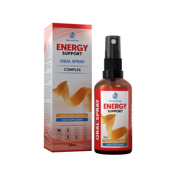 NutraVal Energy Support ustno pršilo – hitra absorpcija – kordiceps, rožni koren, korejski ginseng in kitajska šisandra – proti utrujenosti in za več energije - vegansko, 30 ml - BEST BEFORE 10/2026