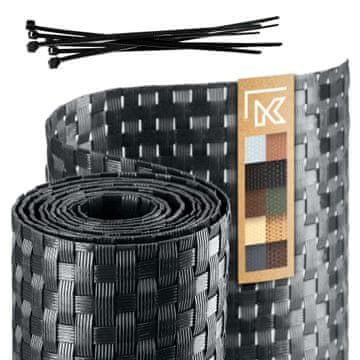 KADAX Antracitni trak za ograjne panele 19 cm, dolžina 2,55 m, zaščita za ograjo
