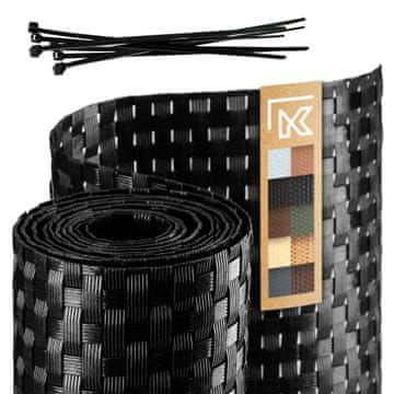 KADAX Črni trak za ograjne panele 19 cm, dolžina 2,55 m, zaščita za ograjo